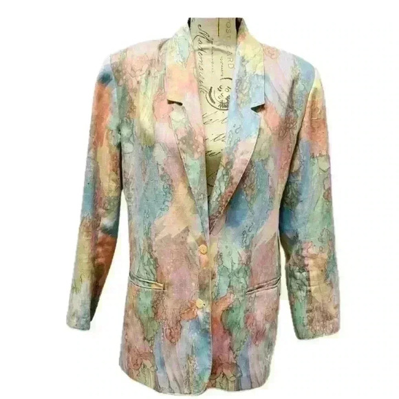 Patchington Vintage Coat/Jacket Pastel Color With Shoulder Pads Size 12 - Picture 1 of 11